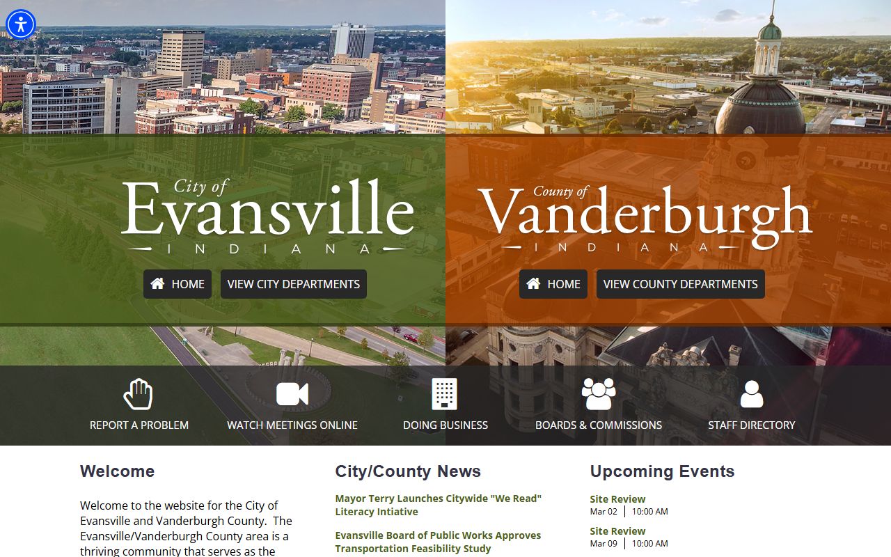 Evansville Indiana court docket resources on city website