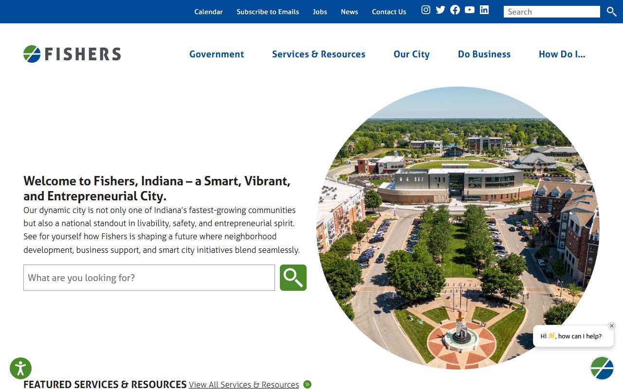 Fishers Indiana city website for court docket resources