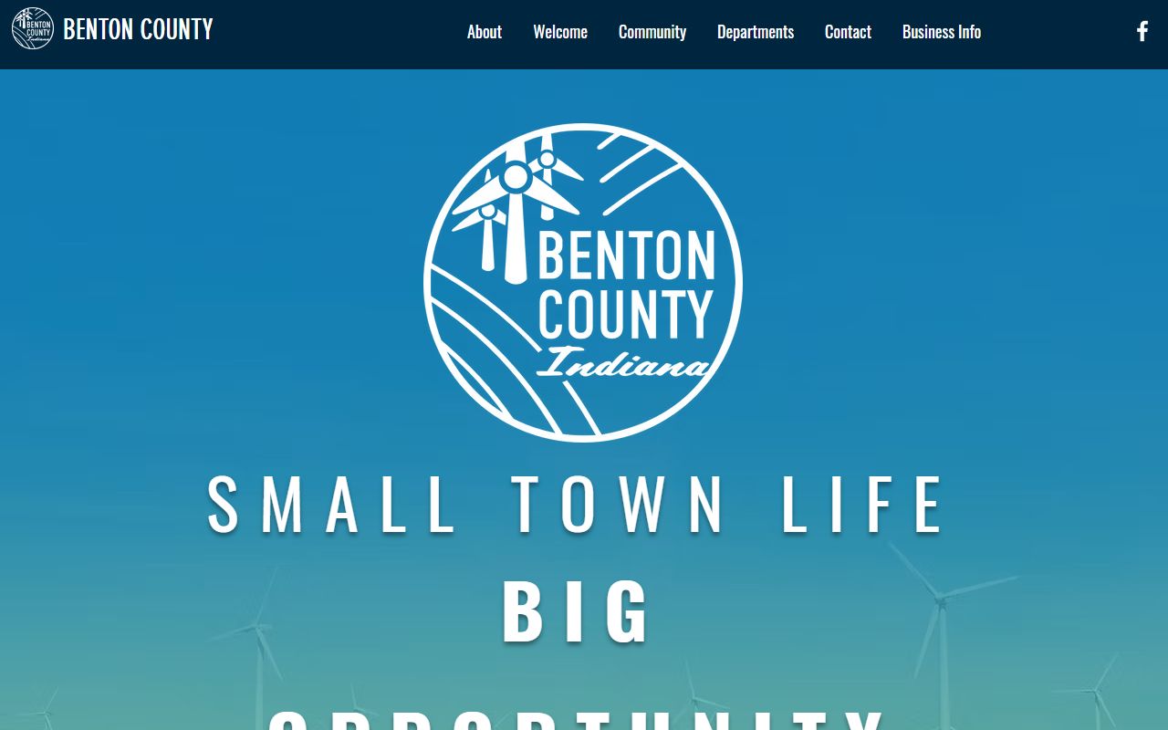 Benton County Indiana government homepage for court docket access