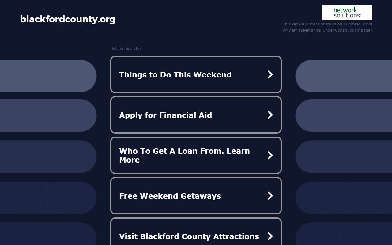 Blackford County Indiana government homepage for court docket information