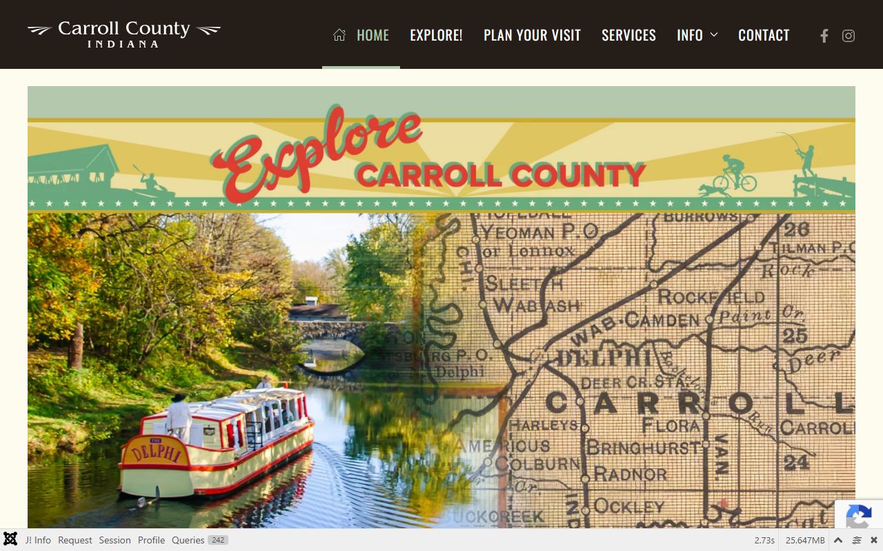 Carroll County Indiana government homepage for court docket records
