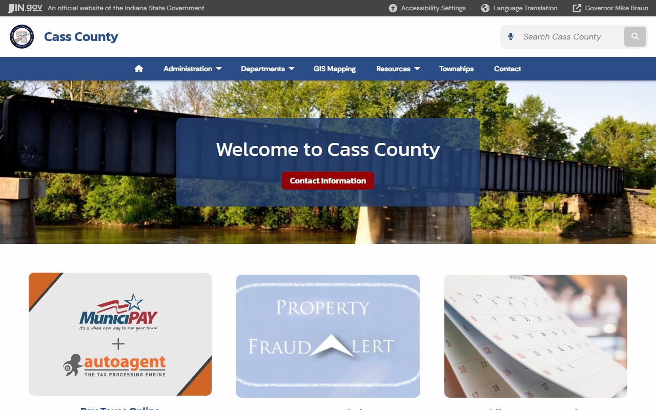 Cass County Indiana clerk of courts page for court docket records