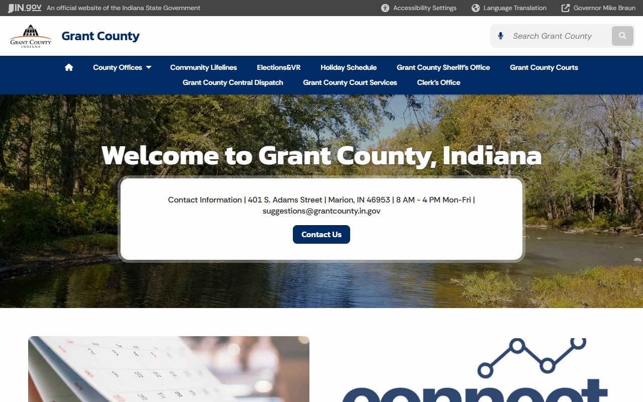 Grant County government homepage for court docket information
