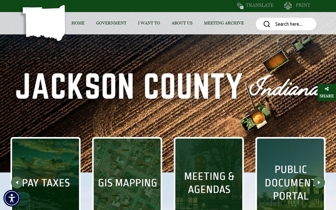 Jackson County court docket homepage in Brownstown Indiana