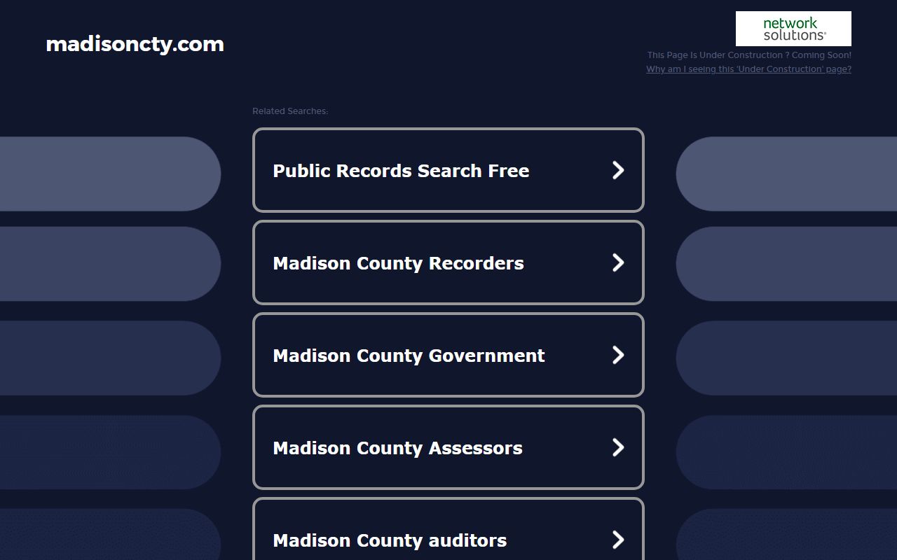 Madison County government homepage for court docket information
