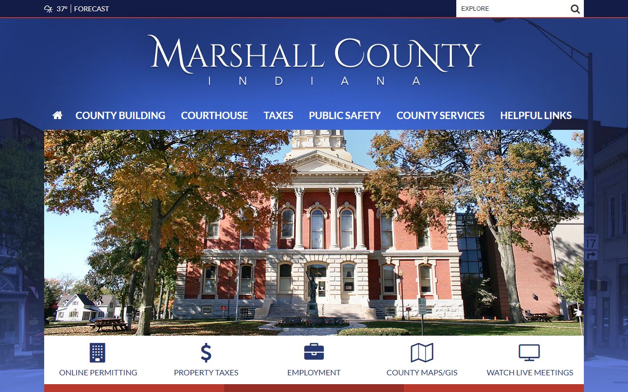 Marshall County government homepage for court docket records