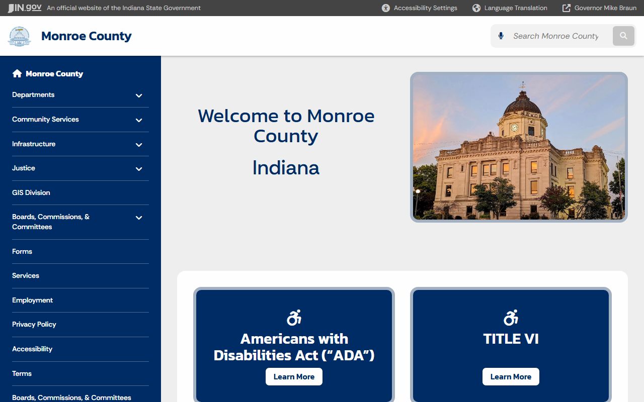Monroe County clerk of courts page for docket record access