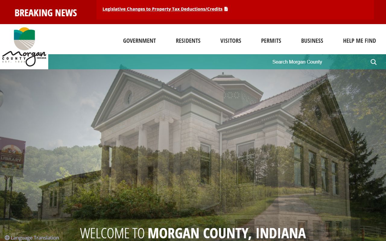 Morgan County government homepage for court docket information