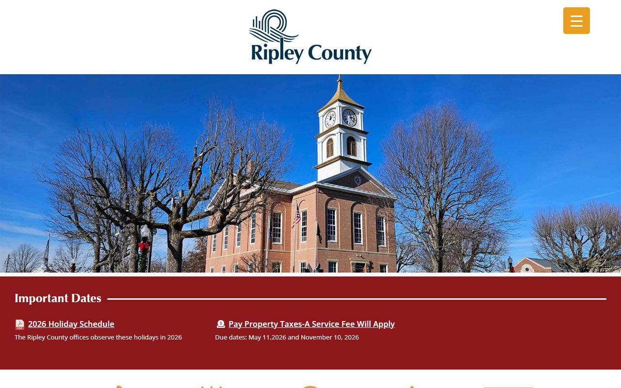 Ripley County Indiana government homepage for court docket access