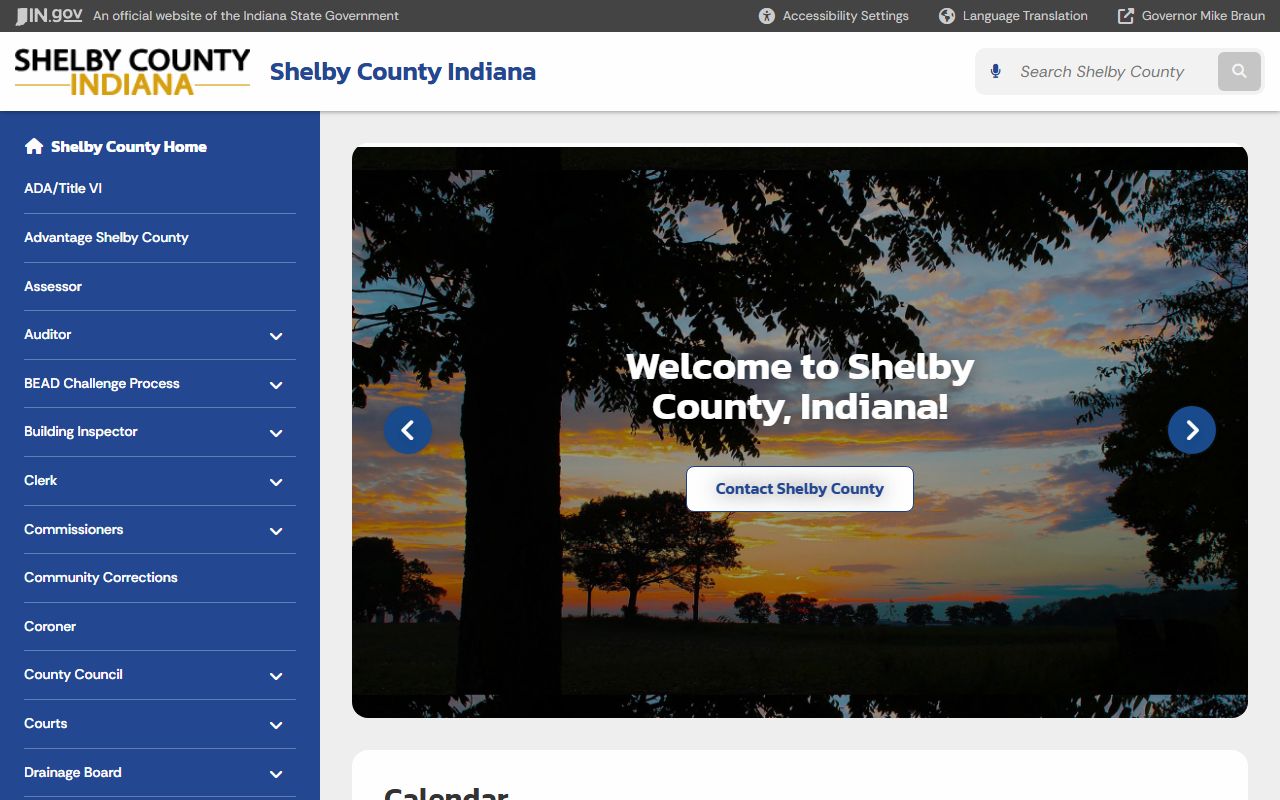 Shelby County clerk office court docket services page
